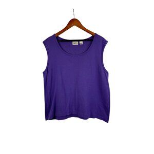 Chicos Purple Sleeveless Top Size 3 Cotton
